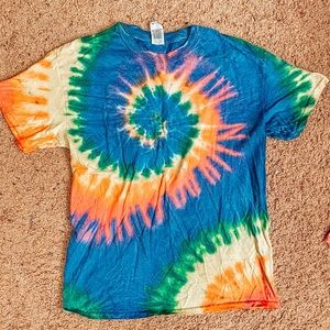 multicolored tie dye shirt